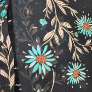 Boutique+ Floral High-Low Duster Kimono Black Women’s Size 1X thumbnail 9