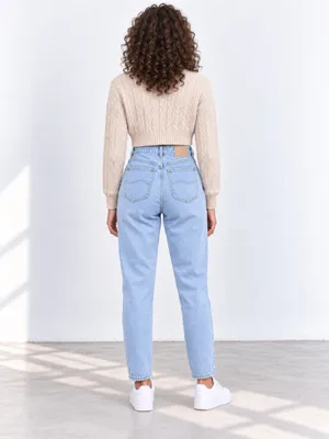 Vintage Lee Women’s High-Rise Mom Jeans Light Wash Tapered Leg 27x32 thumbnail 15