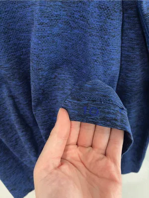 lululemon athletica Women's Blue Heather Long Sleeve Muscle Tee thumbnail 4