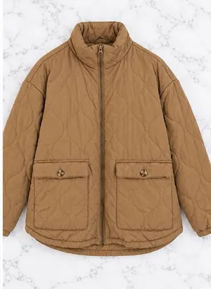 Sonoma tan quilted puffer jacket oversized large thumbnail 9