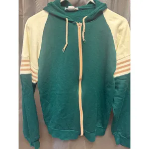 Vintage 70s Action Jacket Men' Size Med Made In USA Green Beige Zip Hood Retro thumbnail 2