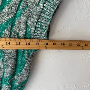 Vintage 80s‎ Glamour Knit Sweater Vest Green Gray Abstract Made in USA M thumbnail 5