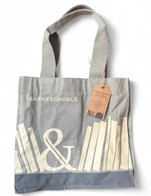 Source Unknown Barnes & Noble Organic Cotton Tote Bag NWT Book Tote Re-Use Fair Trade Gray thumbnail 1