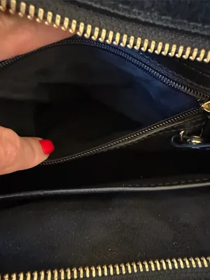 Michael Kors Rollins Small Chevron Satchel Top Handle Bag Black Purse thumbnail 13