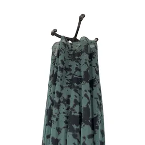 Zara Maxi Dress Tie‎ Dye Printed Chiffon Beaded Straps Green Size Small thumbnail 8