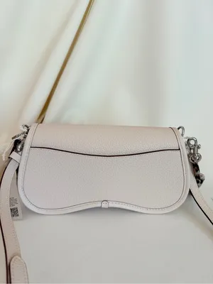 Coach Coachtopia Wavy Dinky Bag w/ 2 Straps in Silver/Cloud Pebble Leather ck113 thumbnail 4
