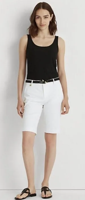 Lauren Ralph Lauren Women's Bi-Stretch Twill Shorts White Size US‎ 4 thumbnail 1