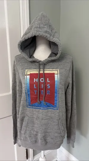 Hollister Sweater Womens Small Gray Logo Hoodie Comfort Sweatshirt‎ thumbnail 1