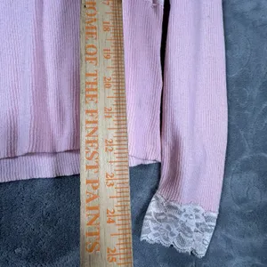 Y2K Coquette Wrap Top Medium Floral Lace Fairy Dollette Cute Girl Pink 90's VTG thumbnail 6