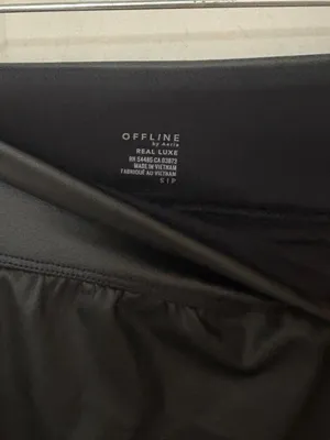 NWT!! Offline by Aerie Real Luxe Faux Leather Mini Skirt with Built-In Shorts thumbnail 9