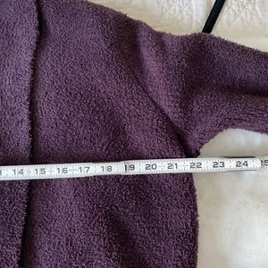 Barefoot Dreams CozyChic Plum Purple Knit Robe Size L Soft Lounge Sweater thumbnail 12