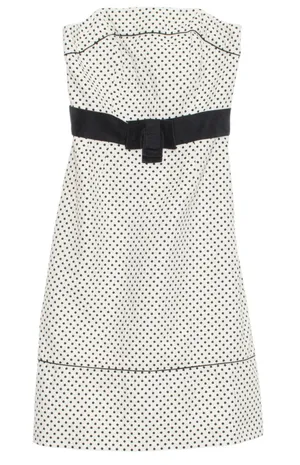 Lilly Pulitzer Womens Dress Vintage Strapless Polka Dot Mini Cream 0 Flawed MF thumbnail 1