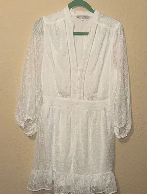 Baltic Born White Embroidered Midi Dress thumbnail 1