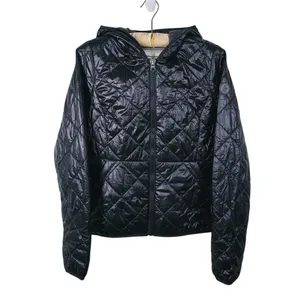 Abercrombie & Fitch Lightweight Hooded Puffer Jacket Womens S Black Packable thumbnail 2