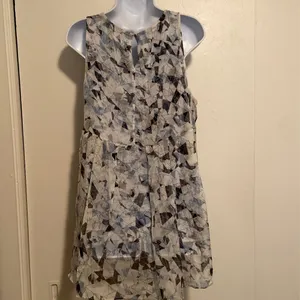 Vince Camuto Layered Mosaic Print Tunic Tank thumbnail 5
