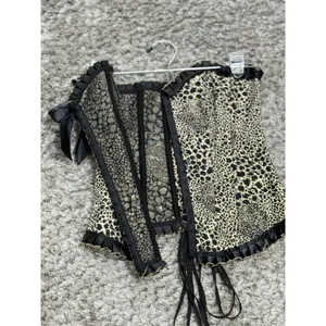 Women’s Animal Print Steampunk Corset Waist Training Burlesque Gothic Bustier M thumbnail 7