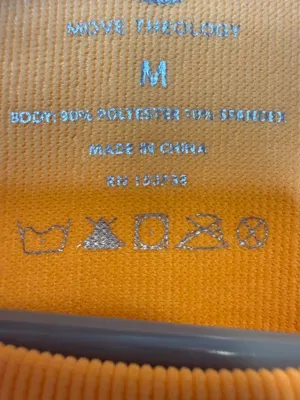 Move Theology Orange Long Sleeve Ribbed Crop Top Thumbholes Size Medium Gym thumbnail 4