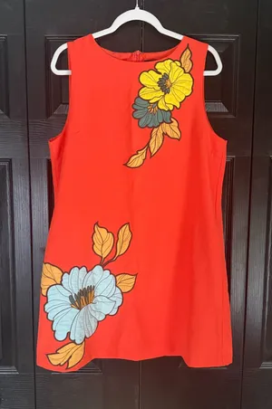 Vici Collection Mini Shift Dress Orange Floral thumbnail 1