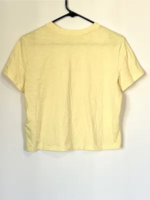 NWT Madewell Yellow The Easy Crop Crewneck Tee in Soft Slub - Size: Extra Small thumbnail 5