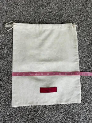 Valentino Garavani Ivory Cotton Drawstring Dust Bag 13x13 Made in Italy thumbnail 5