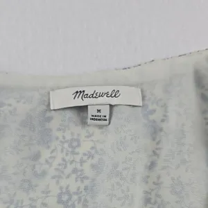 Madewell‎ -639 Georgette Ruffle-Sleeve Peplum Top in Americana Floral Medium thumbnail 3