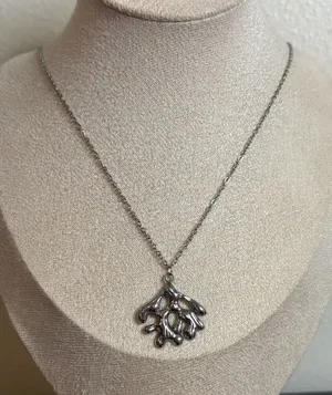 Handmade Silver Coral Necklace | Waterproof & Tarnish Resistant thumbnail 1