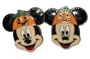 Disney X Baublebar Mickey Mouse Halloween Pumpkin Holiday Earrings Nwot thumbnail 1