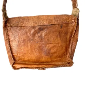 Vintage Brown Leather Saddle Bag Crossbody Rustic Cowboy Purse Bohemian thumbnail 7