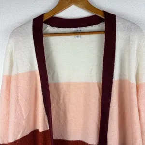 J. Crew Factory Small‎ Colorblock Open-Front Cardigan Sweater Wool Blend thumbnail 6
