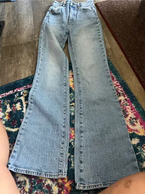 Rollas Light Wash Women's Flared Jeans - Classic High-Rise Style thumbnail 1