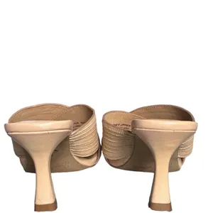 Seychelles Romantic Beige Leather Crisscross Textured Square Toe‎ Kitten Heel 7 thumbnail 4