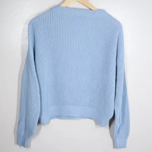 Brandy Melville Light Blue Ribbed‎ Knit Cropped Sweater thumbnail 2