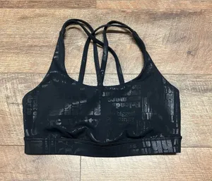 The LuLulemon Energy Black Manifesto Athletic Sports Bra Size 6 thumbnail 1