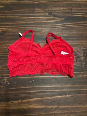 Victoria’s Secret pink red medium lace bralette new thumbnail 2