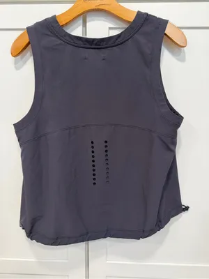 Women's Dark Grey Sleeveless Performance Tank Gray Size M thumbnail 4