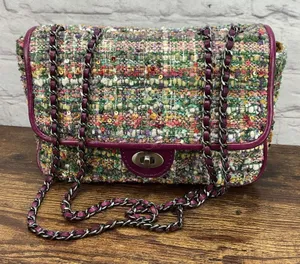 Patricia Nash Lorenza Flap Mauve Plaid & Leather Crossbody/Shoulder Bag‎ thumbnail 1