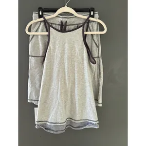 Joe Boxer Womens Pajama Set Heather Gray Henley Tank and Shorts Size S thumbnail 4