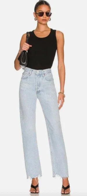 AGOLDE 90s Pinch Light Wash Buttonfly Organic Cotton Straight Leg Jeans 26 $230 thumbnail 1