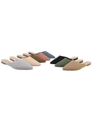NWT Journee Collection Womens Knit Slip-On Aniee Mules ANIEE Beige Brown 7M thumbnail 5