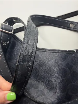 Coach Black Meadow Shoulder Bag in Signature Canvas Dual Straps Brown Interior thumbnail 10
