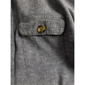 Centigrade Button Front Linen Blend Shacket Shirttail Hem Indigo Blue M NO BELT thumbnail 10