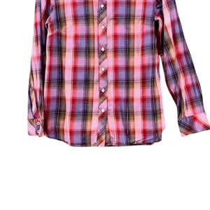 Talbots Button Up Shirt‎ Purple Plaid M thumbnail 6
