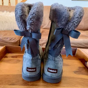 LAMO Gray Adele Bow Back Boots Size 10 thumbnail 2