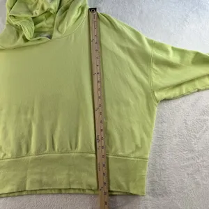 Aerie Offline XL Cropped Boxy Hoodie Lime Neon Green Pullover Sweatshirt Women thumbnail 12