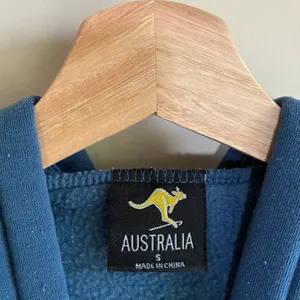 Australia South Australia Adelaide blue kangaroo pocket hoodie est 1857 womens S thumbnail 4