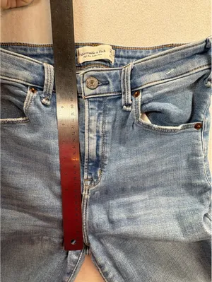 Abercrombie & Fitch High Rise Ankle Flare Jeans Women’s 27/4 Raw Hem thumbnail 7