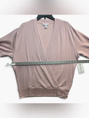 Athleta Purana V-Neck Wrap Sweatshirt Pink Size Large NWT $89 thumbnail 5