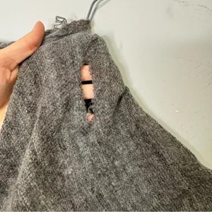 Free People Latitude 30 Wrap Poncho Shawl Rainbow Gray Fringe Sweater Stripe‎ thumbnail 13