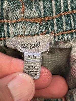 Aerie Pants Custom Tie Dye Women Medium Wide Leg Twill Elastic Waist Cargo Pants thumbnail 7