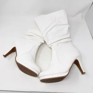 White Calf Boots size 8.5 Top Moda Retro Western Heeled Boots thumbnail 3